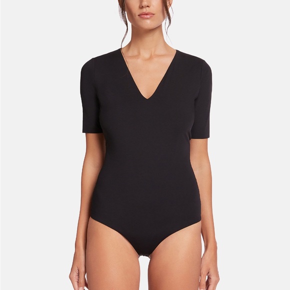 Wolford Tops - NWT Wolford Vermont String Body Suit Thong V-Neck Black 79177 size XS $210